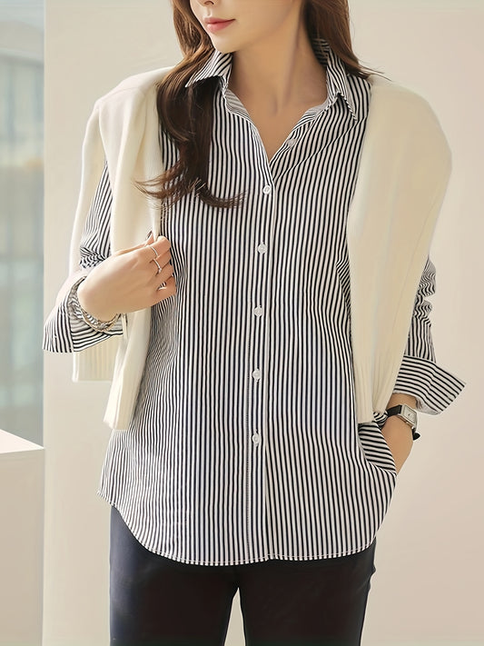 Women's Striped Button Front Shirt